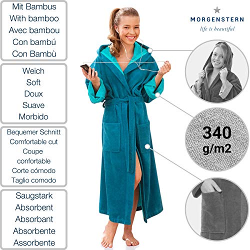 Morgenstern Bademantel Kinder Teenager Mädchen Jungen Frottee Velours Kapuze – Bild 3