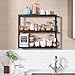 HOMFA Bamboo Shelf 3-Tier Utility Storage Organizer Adjustable layer Rack Bathroom Towel Shelves Multifunctional Kitchen Living Room Holder Wall Mounted Retro Color