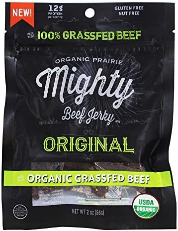 Mighty Organic 100% Grassfed Organic Beef Jerky, Original, 2 oz