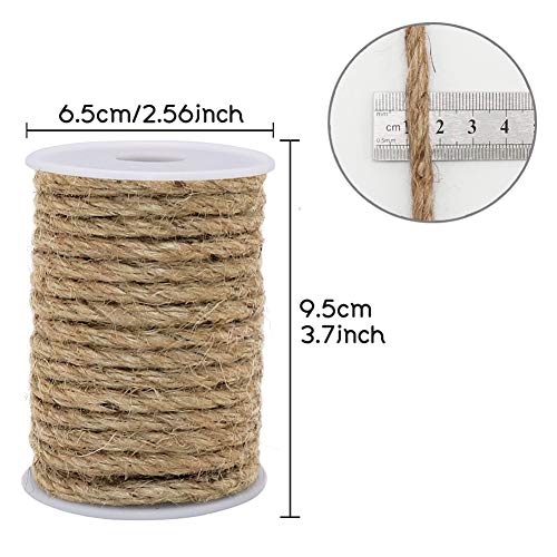 Vivifying 33 Feet 6mm Jute Rope, Natural Heavy Duty Twine for Crafts