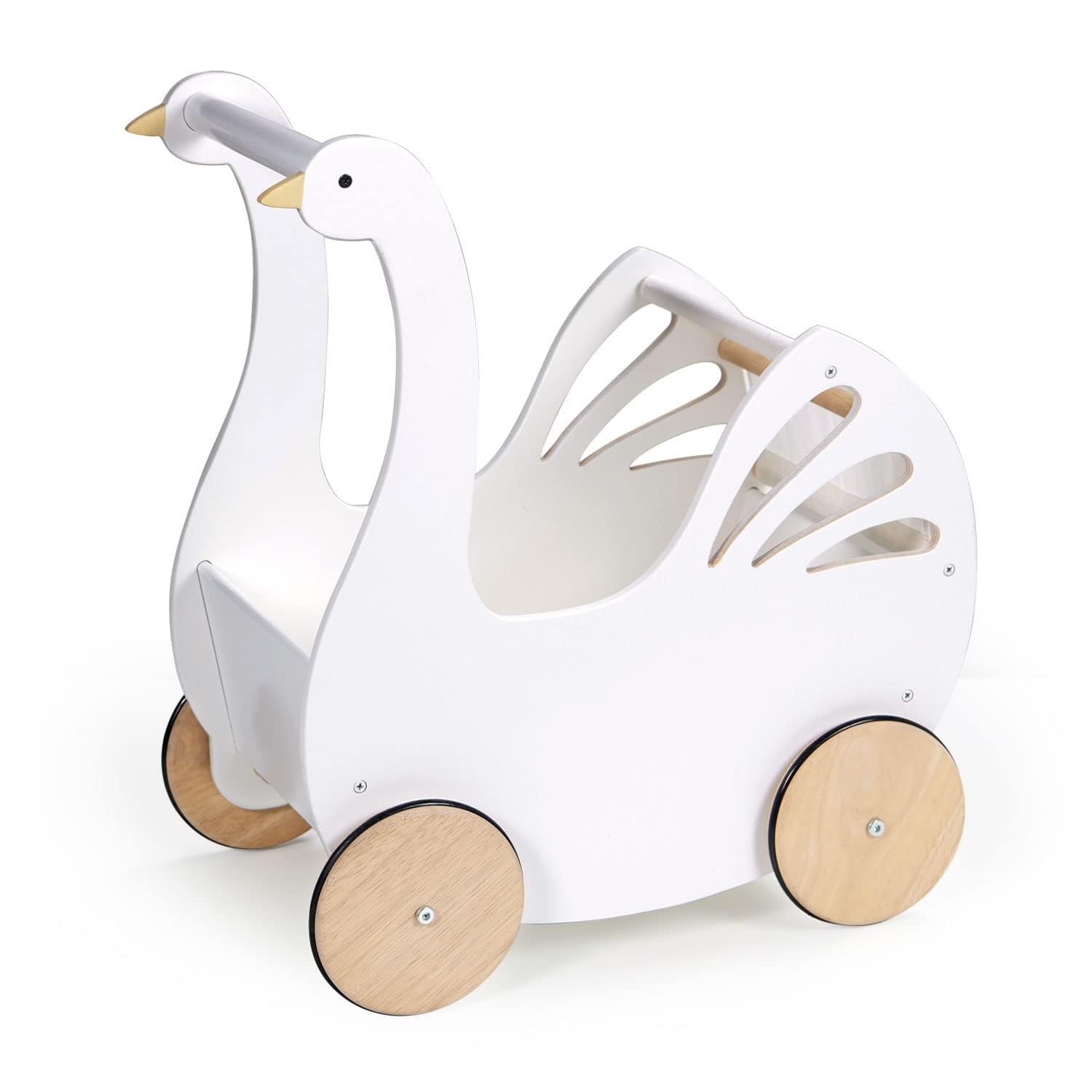 Mentari Toys Wooden Baby Doll Furniture Range - Elevate Storytelling Possibilities (Swan Pram)