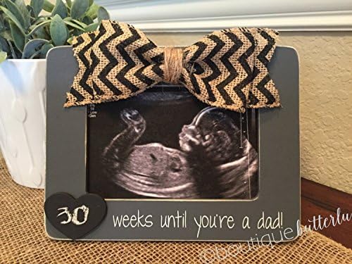 Pregnancy Countdown Reveal To Husband - Chalkboard Frame - Personalized Pregnancy Frames Grandma/Grandpa/Husband