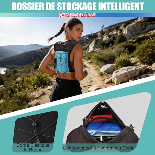 ONETOALL Women's Reflective Running Hydration Vest with 500ml Flask, LED Light, Running Vest 6oz for Marathon, Trail, Hiking