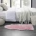 OJIA Faux Sheepskin Fur Rug Soft Fluffy Carpets Chair Couch Cover Seat Area Rugs for Bedroom Sofa Floor Living Room (2 x 3ft, Pink)