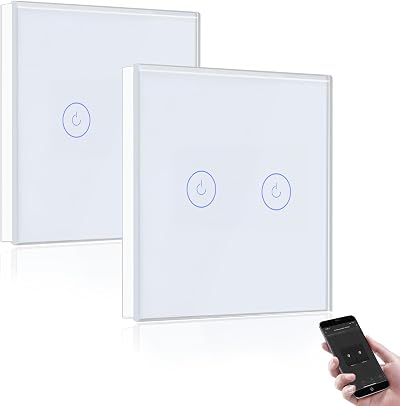 BSEED Smart Light Switch 2 Gang WiFi Alexa Google Home 2 Way Multi-Way