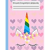 Primary composition Notebook | top half blank | unicorn | Handwriting practice paper | 50 pages