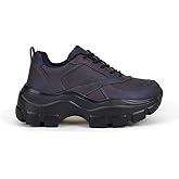 LUCKY STEP Women Chunky Platform Dad Colorblock White Neon Green Fuchsia Hologram Silver Casual Lace-Up Walking Sneakers