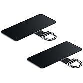 Phone Lanyard Tab, Heavy Duty Tether Tab for iPhone & Android, Metal Lanyard Patch & Strap Adapter, 44lbs Load Capacity, Universal Phone Case Insert for Strap & Charm (Black+Black)