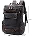 Aidonger Vintage Canvas Backpack Laptop Backpack Weekend Backpack (Black)