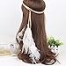 A&C Indian White Peacock Feather Headband and Headpiece for Women, Fashion Head Chain and Headpiece for Girls