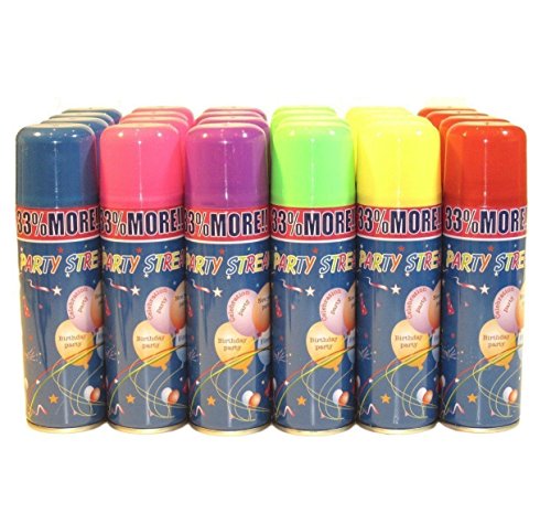 12 Cans Silly Goofy Crazy Prank Party String Spray Streamer Wedding Supplies New