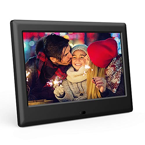 DBPOWER HD Digital Photo Frame IPS LCD Screen with Auto-Rotate/Calendar/Clock Function & Remote Control (7 inch)