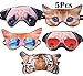 5 Pack Cute Animal Funny Sleep Eye Mask for Sleeping Cat Dog Soft Plush Blindfold Sleep Masks Eye Cover Eyeshade for Kids Girls Men Women Plane Travel Nap Night Sleeping Multicolored