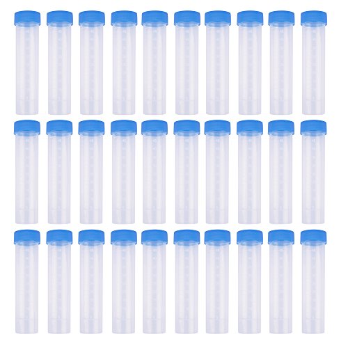 Eowpower 30pcs 50ml Plastic Vial Storage Container Test Tubes for Laboratory Lab