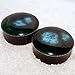 Pair - Emerald Falls Glass Essential Oil Ear Plugs Organic Handmade Ceramic double-flared body jewelry