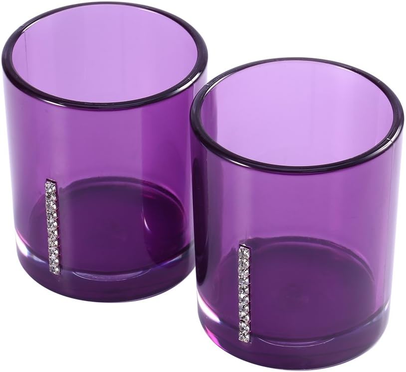 Yosoo 5Pcs Bathroom Acrylic Accessory Set Lotion Bottle, Toothbrush Holder, Toothbrush Mug, Soap Dish Four Colors (Purple) - Image 4