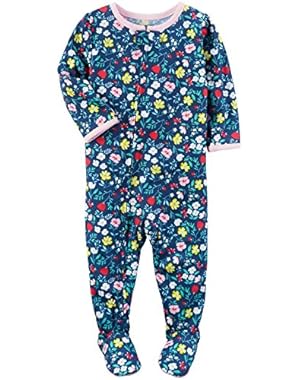 Baby Girls' Stripe Whale Print Footie