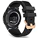 Midenso Bands for Samsung Gear S3 Frontier/Classic Watch Silicone Bracelet Rose Gold Buckle, Sports Silicone Band Strap Replacement Wristband for Samsung Gear S3 Frontier / S3 Classic (Black-RGB)