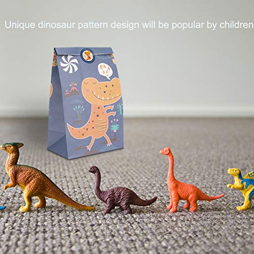 Ulikey 32Stk Dinosaurier Papiertüten, Dino Geschenktüten zum Befüllen mit 32 Aufkleber, Dino Tüten Papier Geschenk Candy… – Bild 3