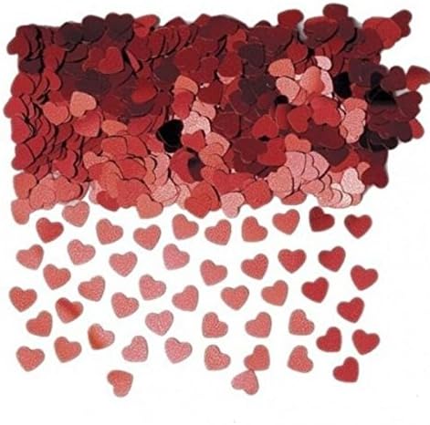 Metallic Foil Heart Confetti for Party Wedding Decorations (Red)