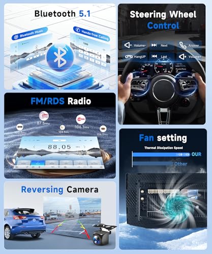 VECHTEL 8 Core Q-Snapdragon 4G+64G Android 15 Car Radio for Mercedes-Benz E-Class W211 S211/CLS Class C219 2005-2008, 9 Inch IPS Screen Tactile Carplay Android Car GPS WiFi DSP Bluetooth FM/RDS Camera