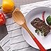 COOKSMARK 5 Piece, 13-Inch Bamboo Wood Nonstick Cooking Utensils - Wooden Spoons and Spatula Utensil Set with Multicolored Silicone Handles in Red, Yellow, Green, Orange, Blue