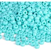 Sahoottie Light Turquoise Blue Pony Beads 1000Pcs 9mm Pony Beads Bulk Light Blue Beads for Friendship Bracelets Kandi Beads Hair Beads for Braids Turquoise Beads for Crafts