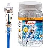 ITBEBE Gold Plated 100 Pieces End Pass Through RJ45 Cat5 Cat5e Connector by itbebe (Cat5/5e 100 Pieces)