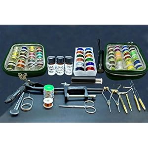Olax Goliath Kit De Montage De Mouches, Étau, Torche, Colle, Thread, Tinsel, Bobine, Ciseaux, Pince