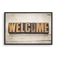 Framed Canvas Wall Art Welcome Canvas Prints Home Artwork Decoration for Living Room,Bedroom - 16x24 inches