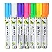 GoBetter Liquid Chalk Markers - 7 Pack with Free 8 Chalkboard Labels - Reversible Bullet and Chisel Fine Tip Neon Color Pens. Great for LED Boards, Plastic, Metal, Glass and Non-Porous Surfaces