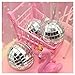 CADEVED 24 Pcs Silver 2 Inch Disco Mirror Ball Party Christmas Xmas Tree Ornament Decoration
