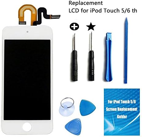 SZFIXEZ Screen Replacement for iPod Touch 5 5th 6 6th, Full LCD Touch Screen Digitizer Assembly Kit + Repair Tools Set (White, for iPod Touch 5th / 6th)