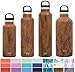 Simple Modern Insulated Water Bottle with Handle Lid 1 Liter Reusable Ascent Narrow Mouth Stainless Steel Thermos Flask, 32oz Handle Lid, Pattern: Wood Grain