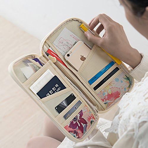 Hiday All-In-One Large Travel Wallet Passport Document Holder Credit Card Bag