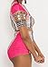 Nulibenna Women's African Dashiki Bandage Halter Cut Out Swimsuit Bikini Set, Rose, XL