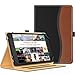 MoKo Universal Case for 7 - 8 Inch Tablet- Slim Folding Stand Folio Cover PU Leather Protective Case for 7 - 8 Inch Touchscreen Tablet with Document Card Slots and Stylus Pen Loop, Black & Brown