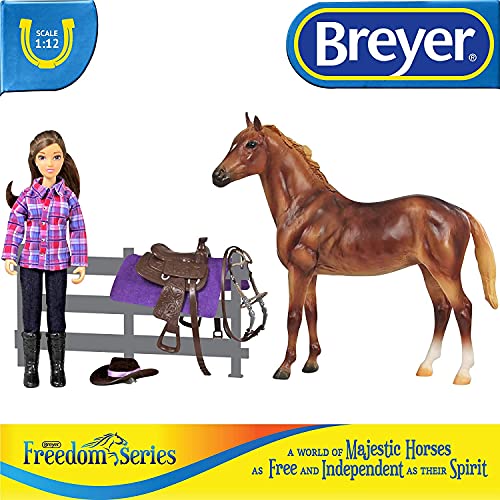 Breyer Freedom Series (Classics) Western Horse & Rider Doll Set (112 Scale) Model 61116