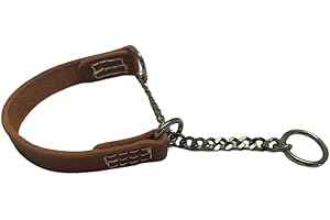 Joel Silverman - Alternative Training Collar - Gentle No-Pull Dog Collar - Leather & Chain Combo for Humane, Low-Neck Control - Trainer-Trusted Leather Dog Collar for All Breeds (Size Small 1)