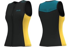 GoldFin Wetsuit Top for Women, Wet Suit Vest 2mm Neoprene Sleeveless Front Zip Jackets for Water Sports Swimming Diving Surfing Snorkeling