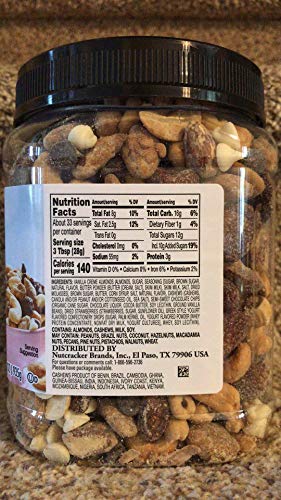 Hoody's Neapolitan Trail Mix Vanilla Creme Almonds, Roasted & Salted Cashews, Semi-Sweet Chocolate Chips, Dried Strawberries and Greek Style Yogurt Flavored Confectionary Drops 33 Oz