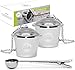 Chefast Tea Infuser for Loose Tea - Set of 2 Large Cup & Scoop with Bag Clip - Reusable Tea Strainers, Steeper for Loose Tea, Diffusers for Brew, Tea, Spices & Seasonings. Satisfaction Guarantee
