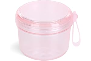 JOYSTOR Denture Case, No-Leak Retainer Cleaner Case, Denture Cup for Soaking Dentures Retainers Mouth Guard Night Guard, Denture Bath False Teeth Container for Traveling (Transparent Pink)