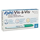 Expo Vis-A-Vis Wet-Erase Overhead Projection Marker, Fine Point, Green, Dozen, DZ - SAN16004