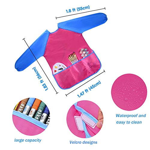 YZNlife 30 Pieces Kids Painting Brushes Sponge Drawing Set with Paint Bowls, Sponge Foam Brushes and Waterproof Apron for Children Doodle, Sharing Paints,Early Learning DIY Art Craft