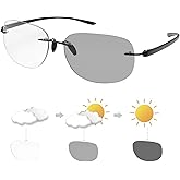PEEPAI Photochromic Bifocal Reading Glasses UV400 Anti Blue Light Far and Near Dual Use Transition Eyeglasses for Men Women