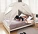 BESTEN Floorless Indoor Privacy Tent on Bed for Warm and Cozy Sleep Inside Drafty Room (Twin, Gray)
