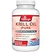 Natrogix 1000mg Antarctic Krill Oil with 540mg Omega-3, Real Highest Potency of Omega-3 Fatty Acids EPA & DHA on the Market with Third Party Lab Tested Certification (120 Count)