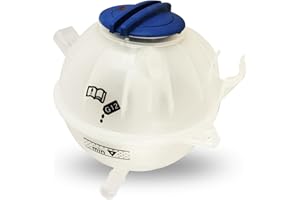LUNWAG 603-253 1K0121407A Coolant Reservoir Tank with Cap for 2006-2019 Aud1 A3 Q3 TT RS3 & VW Jetta Passat Golf GTI Beetle CC Eos Rabbit (2006-2019 Models) - Replacement Engine Coolant Expansion Tank