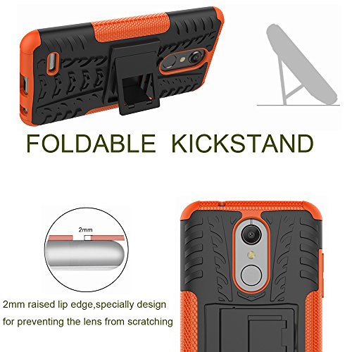 LG Aristo 2 Case,LG Tribute Dynasty/Rebel 3 LTE / X210 / LG LV3 2018 Case Heavy Duty Dual Layer Durable Armor Protective Phone Cover Cases with Kickstand for LG Aristo 2 / LG K8 2018,Red - Thumbnail 4